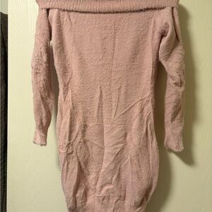 Chic Off-Shoulder Pink Sweater for Women